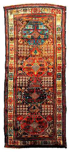 Akstafa Rugs: An Akstafa long rug, circa 1850-1875