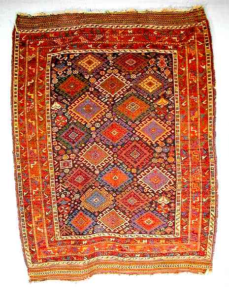 Persian Rugs: Kerman Afshar Rug second half 19th