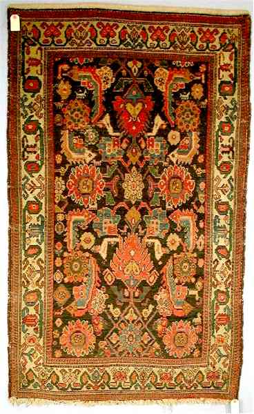 Antique Rugs: Malayer Kurd Persian Rug W&W 