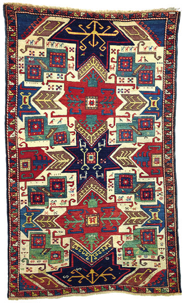 Oriental Rugs/Caucasian Rugs: Orient Stars Type A Star Kazak Rug