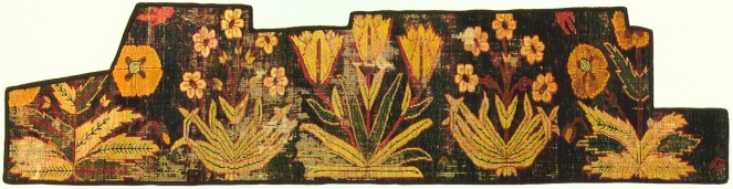 Green Ground Mughal Carpet Fragment 
