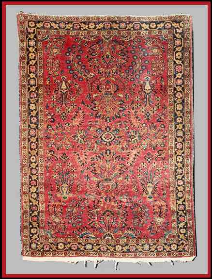 Persian Rugs: 3 1/2 by 5 foot Painted Sarouk rug
