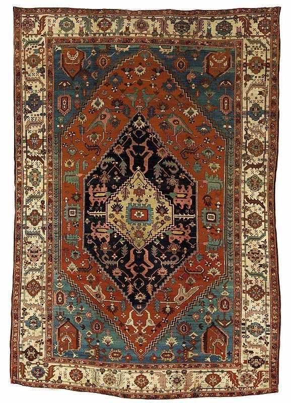 Heriz Rugs: Heriz Carpet circa 1890 Sotheby's Lot 1254