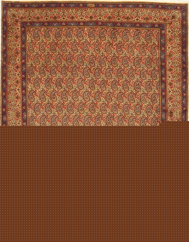 Yazd Rugs: Signed Boteh Yazd Carpet
