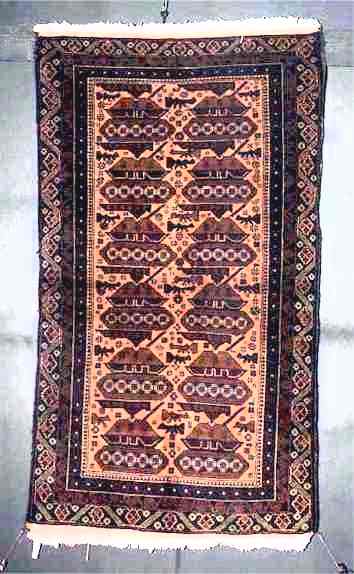 Afghan War Rugs: Baluch Afghan War Rug with Tanks