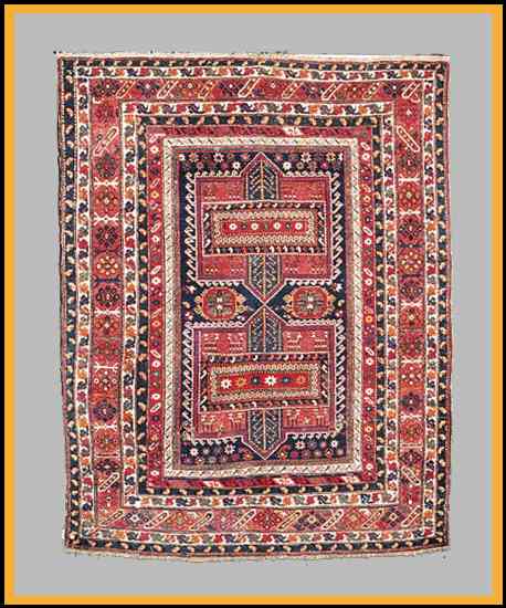 Akstafa Rugs: Akstafa Rug 19th century with Animals