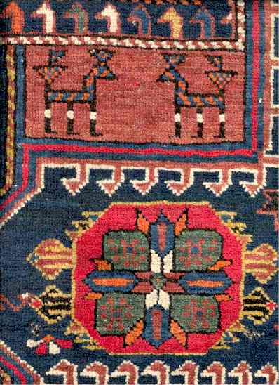 Akstafa Rug 19th century with Animals detail