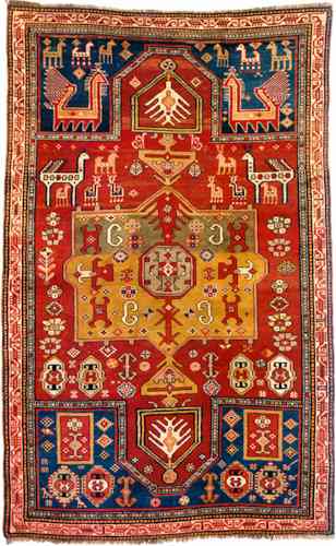 Kazak Fachralo (?) Double Niche Prayer Rug