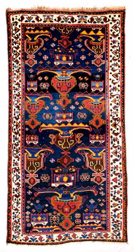 Lori Rugs / Luri Rugs: 3rd quat.19th C. Luri Vase Rug Hazara Gallery