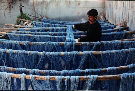 Isfahan Rugs Persian Rugs Laying out the dyed wool to dry.