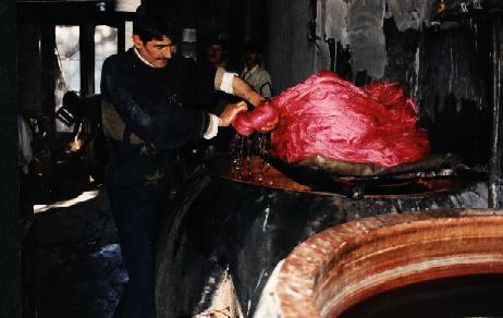 Isfahan Rugs Persian Rugs Working on the new dyed wool. 