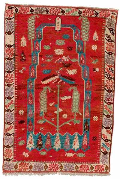 A 'Baroque' Melas Prayer Rug C. 1850 Sotheby's Lot 14