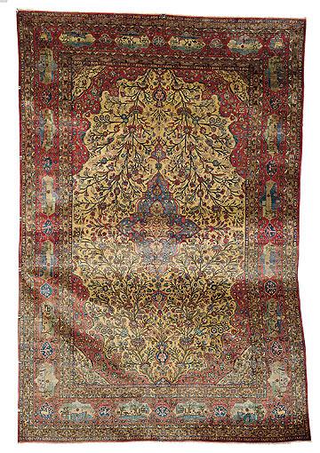 Antique Rugs/Persian Rugs: Silk Kashan Carpet first quarter 20th C. Sotheby's lot 92 