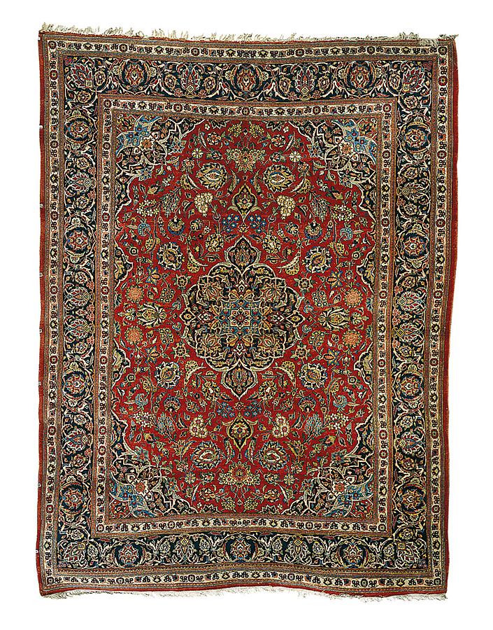 Antique Rugs/Persian Rugs: Kashan Rugs: Silk Kashan Carpet C. 1920 Sotheby's lot 39 