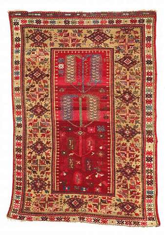Milas Prayer Rug mid 19th C. Nagel Lot 12