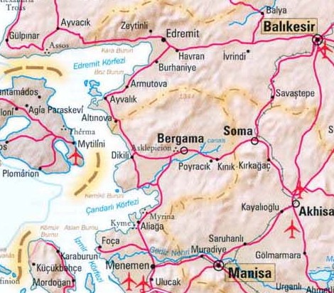 Bergama, Bergamo, Pergamum Map