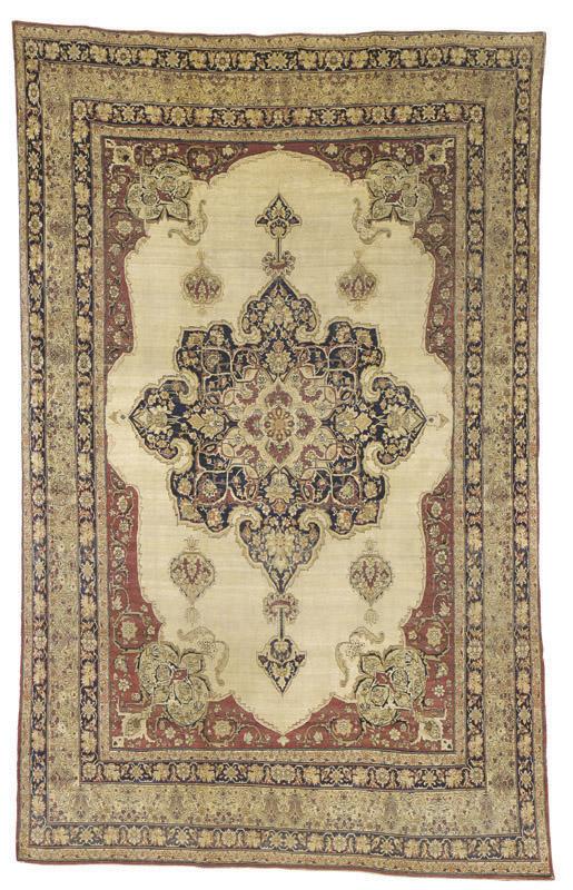 Oriental Rugs-Persian Rugs-Kirman Rugs: Lavar Kirman Carpet C. 1880 Sotheby's lot 135 