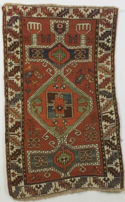 Kazak Prayer Rug Lot 58 w/hands Skinner's
