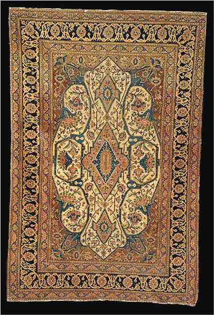 Antique Rugs/Persian Rugs: A Mohtashem Kashan Rug, Central Persia