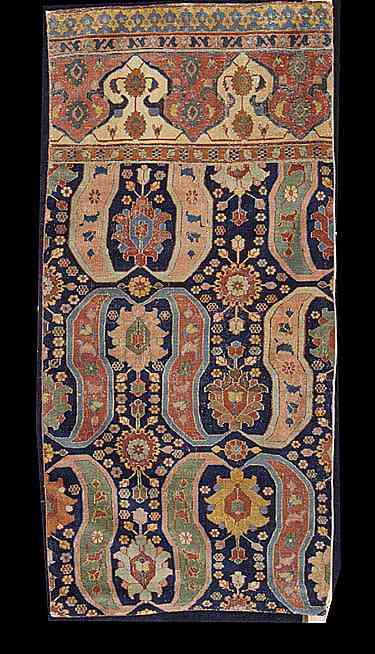 The Khorassan sickle-leaf design carpet fragment