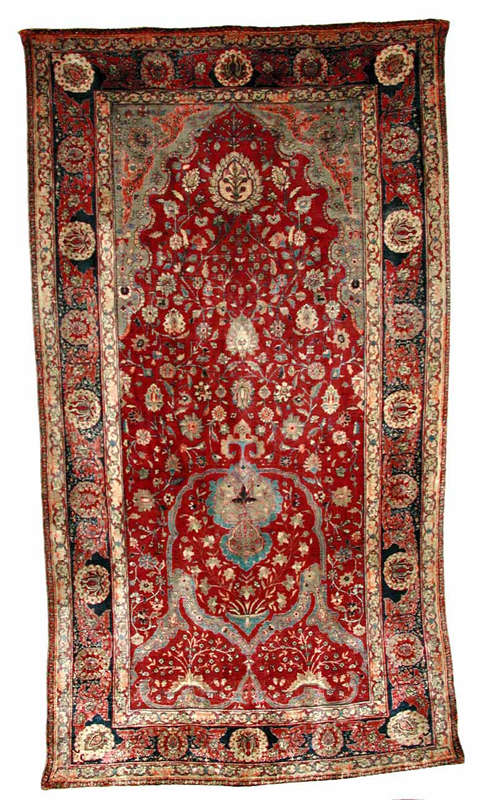 Persian Rugs Oriental Rug: Kashan Rugs: A Silk Kashan Rug 18th or early 19th c. Rippon Boswell